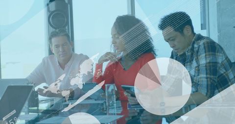 Global Financial Analysis with Diverse Team and Digital Graphics - Download Free Stock Images Pikwizard.com