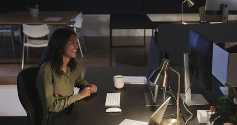 Career transition: young professional packing office desk items