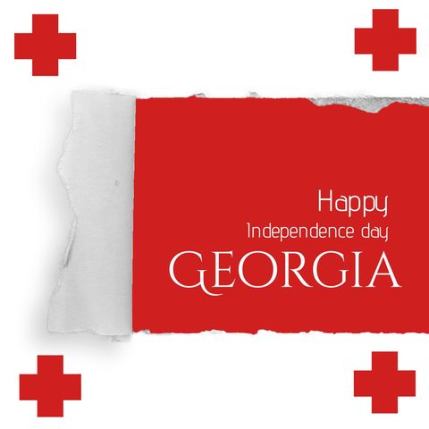 happy independence day georgia on torn red background - Download Free Stock Templates Pikwizard.com