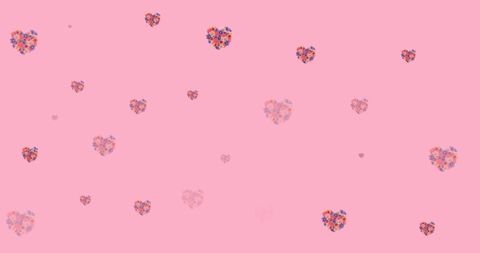 Colorful Floral Pattern on Pink Background Creating Motion