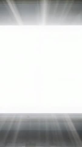 Vertical Video Pulsing Overexposed Panel Casting Radiant Light Rays in Minimalist Frame