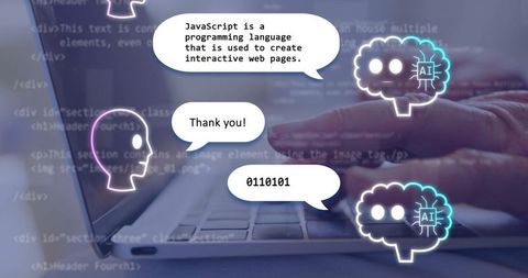 AI Explaining JavaScript Concepts via Digital Interface - Download Free Stock Images Pikwizard.com