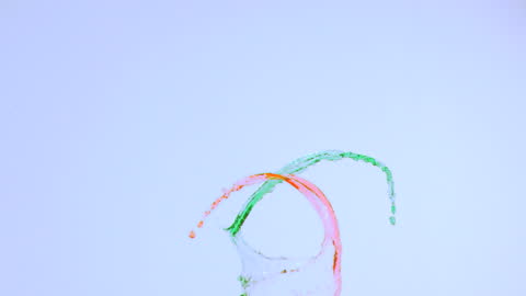 Dynamic Splash of Vibrant Colors Against Minimalist Backdrop