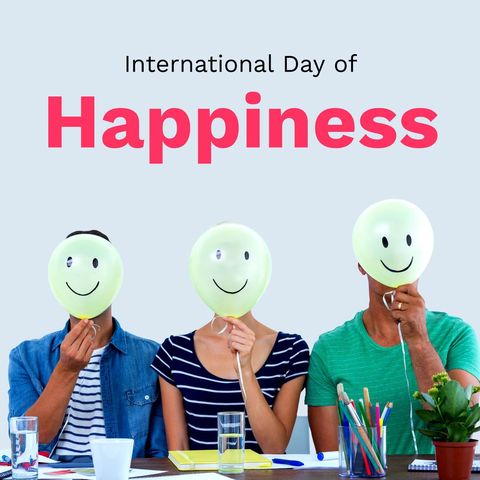 celebrating international day of happiness with smiling balloons - Download Free Stock Templates Pikwizard.com