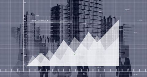 Business Growth Data Overlay on Urban Architecture Background - Download Free Stock Images Pikwizard.com