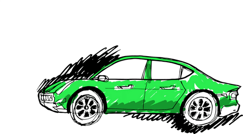 green car sketch artwork on transparent background vector - Download Free Stock Videos Pikwizard.com