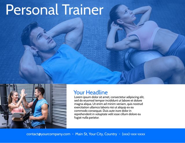 Personal Trainer Guiding Client Showcasing Dedication and Progress - Download Free Stock Templates Pikwizard.com