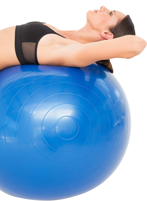 Fit Woman Relaxing on Transparent Fitness Ball Indoors - Download Free Stock Videos Pikwizard.com