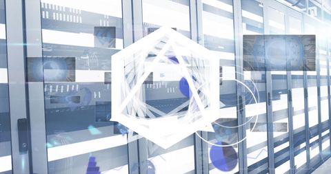 Innovative Data Processing in Futuristic Server Room