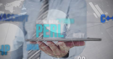 Businessman Analyzing Digital Financial Data with Technology