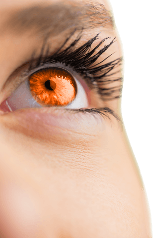 transparent orange eye on female face looking upward - Download Free Stock Videos Pikwizard.com