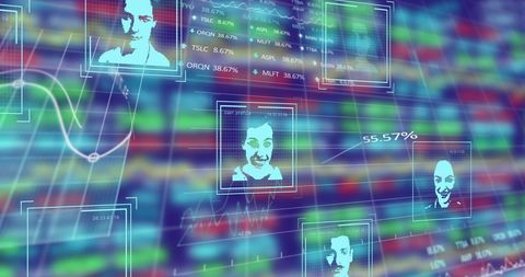 Advanced Biometric Scanning Over Financial Data - Download Free Stock Images Pikwizard.com