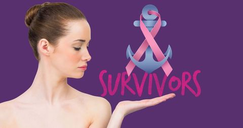Breast Cancer Awareness with Survivor Message and Woman