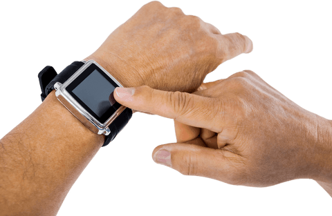 Hands Using Transparent Smartwatch Technology - Download Free Stock Videos Pikwizard.com