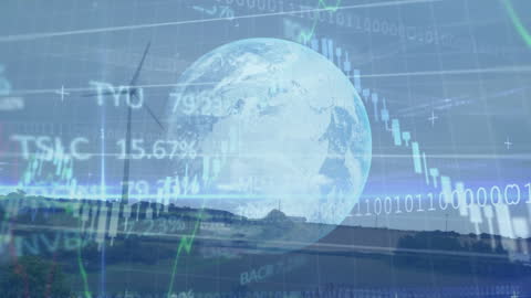 Globe with Digital Data Overlay Illustrating Global Connectivity