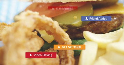 Gourmet Burger and Fries with Digital Interface Concept