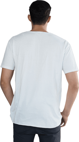 Rear View of Man Posing in White T-Shirt Against Transparent Background - Download Free Stock Videos Pikwizard.com