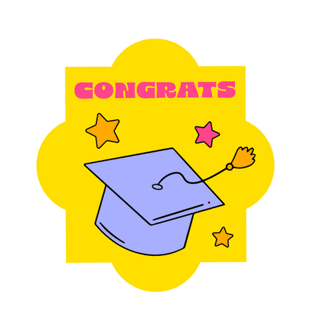 Transparent Graduation Cap Design with Stars Celebrating Achievement