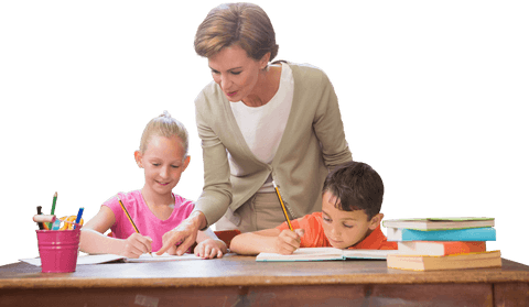 transparent teacher guiding diverse elementary school students in classroom - Download Free Stock Videos Pikwizard.com