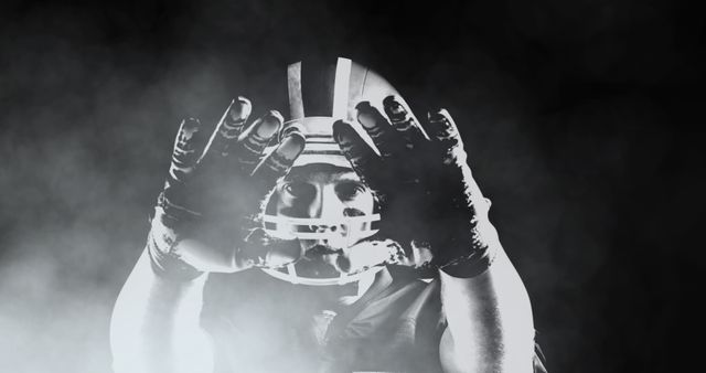 Image of smoke over american football player - Download Free Stock Photos Pikwizard.com