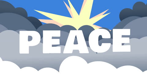 Peaceful Animation with Clouds and Sunburst