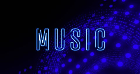 Glowing Blue Music Text with Abstract Light Effects - Download Free Stock Images Pikwizard.com