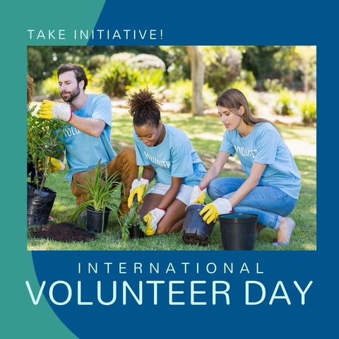 international volunteer day planting activity celebration - Download Free Stock Templates Pikwizard.com