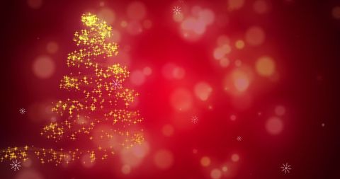 festive christmas tree of shooting stars on red background - Download Free Stock Images Pikwizard.com
