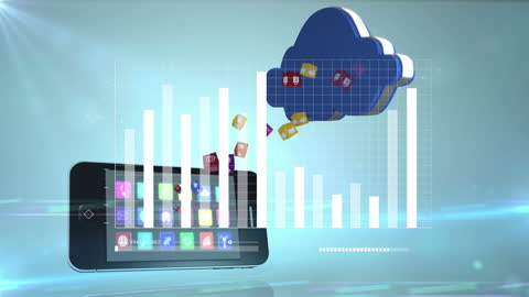 Animated Data Transfer Between Smartphone and Cloud Technology