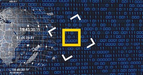 Digital Globe Projection with Binary Code on Black Background - Download Free Stock Images Pikwizard.com