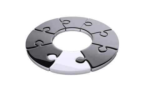 circular black and white jigsaw puzzle on transparent background - Download Free Stock Videos Pikwizard.com