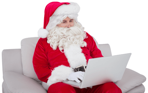 Santa Claus Using Laptop Transparent Background - Download Free Stock Videos Pikwizard.com