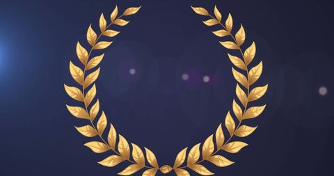 Golden Laurel Wreath on Purple Background Symbolizing Victory - Download Free Stock Images Pikwizard.com