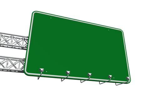 Green Blank Sign Isolated on Transparent Background