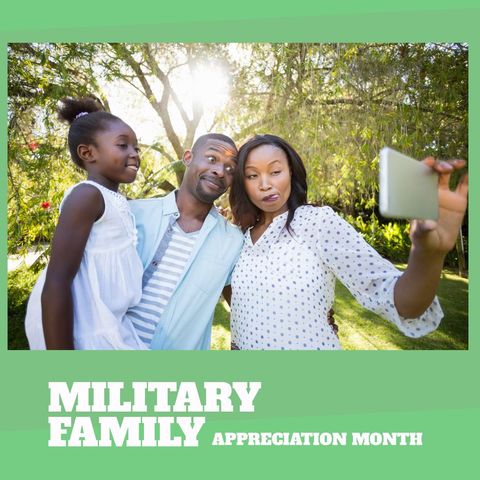 happy family taking selfie on military family appreciation month - Download Free Stock Templates Pikwizard.com