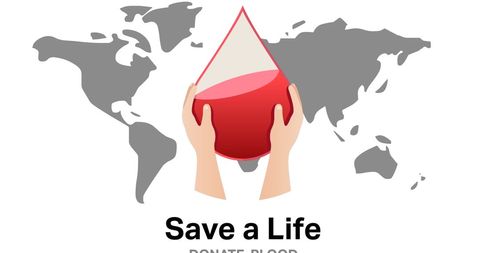 World blood donor day concept with global map