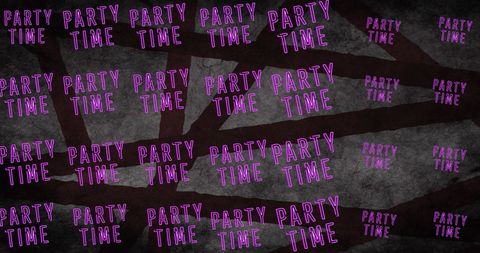 Vibrant Party Time Text on Grunge Background