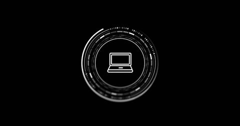 Digital Data Processing Concept with Laptop Icon on Black Background - Download Free Stock Images Pikwizard.com
