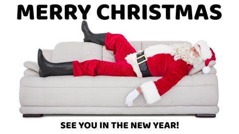 Festive Santa Relaxation Greeting Card