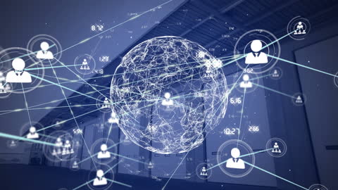 Global Network Connections with Digital Interface Concept