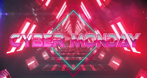 Cyber Monday Neon Tunnel Animation with Futuristic Design