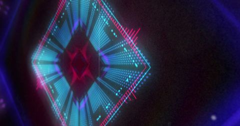 Futuristic Neon Light Pattern with Symmetrical Design
