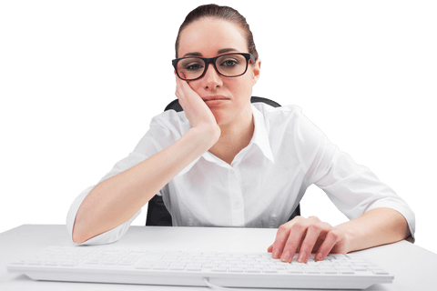 transparent businesswoman typing a keyboard tiredly expression - Download Free Stock Videos Pikwizard.com