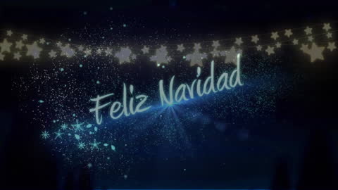 Magical Sparkling Feliz Navidad Festive Greeting Animation