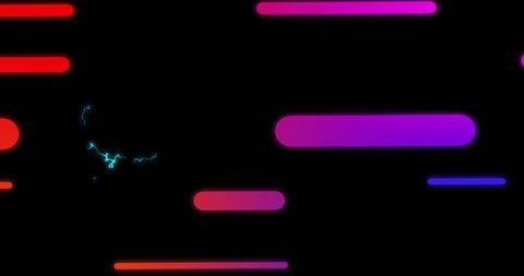 Vibrant Neon Lines Pulsating on Black Background