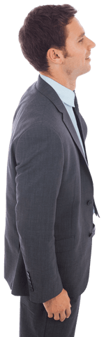 Happy Businessman Looking Ahead Transparent Background PNG
