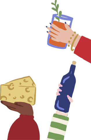 Hands Holding Cheese Jar Bottle on Transparent Background Vector