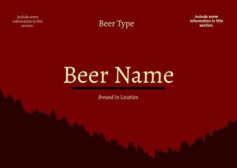 Silhouette Mountain Inspired Bold Beer Label Template - Download Free Stock Templates Pikwizard.com