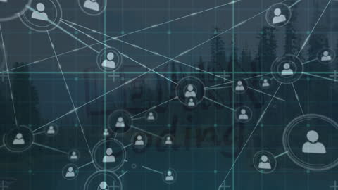 Digital Networking Concept Over Forest Landscape Overlay