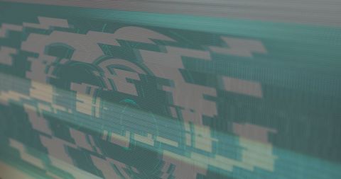 Abstract glitch effect digital light trails technology art